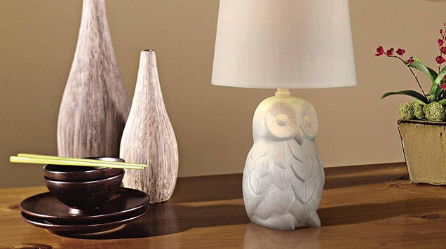 While ostensibly designed for childrens’ rooms, the all-white design of this owl lamp make it a fun-but-sophisticated lamp option for adults too.
